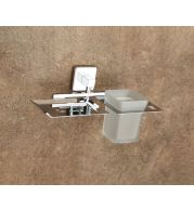 Square Soap Dish Tumbler Holder Stainless Steel Bathroom Commercial Hotel Spa Wall Mount Heavy-Duty Anti-Rust Waterproof Easy Clean Professional Grade Durable Dual Function Rustproof Hygienic Geometric Design Space Saving Modern Minimalist Secure Mounting
